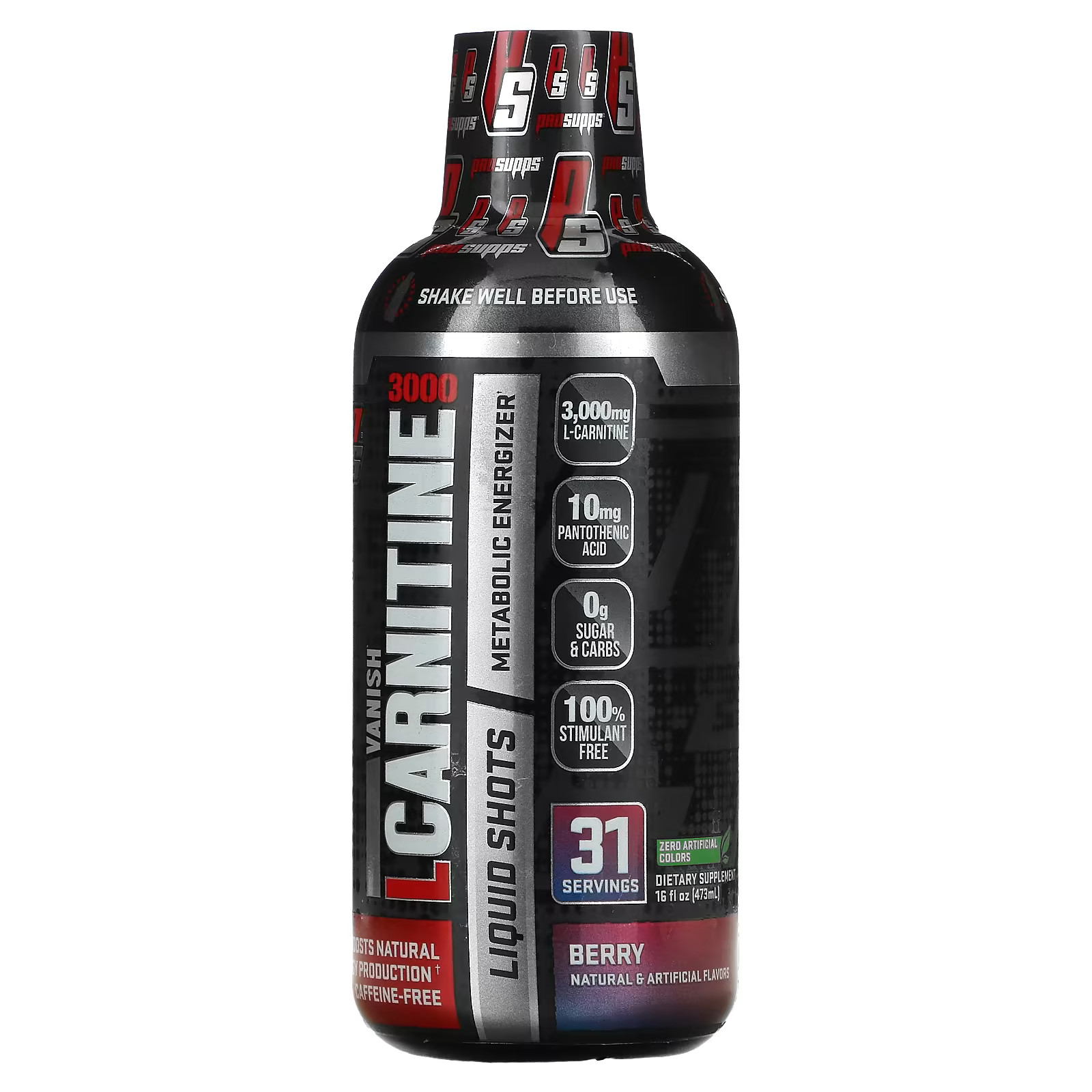 2 X ProSupps, L-Carnitine 3000 Liquid Shots, Berry, 16 fl oz (473 ml)