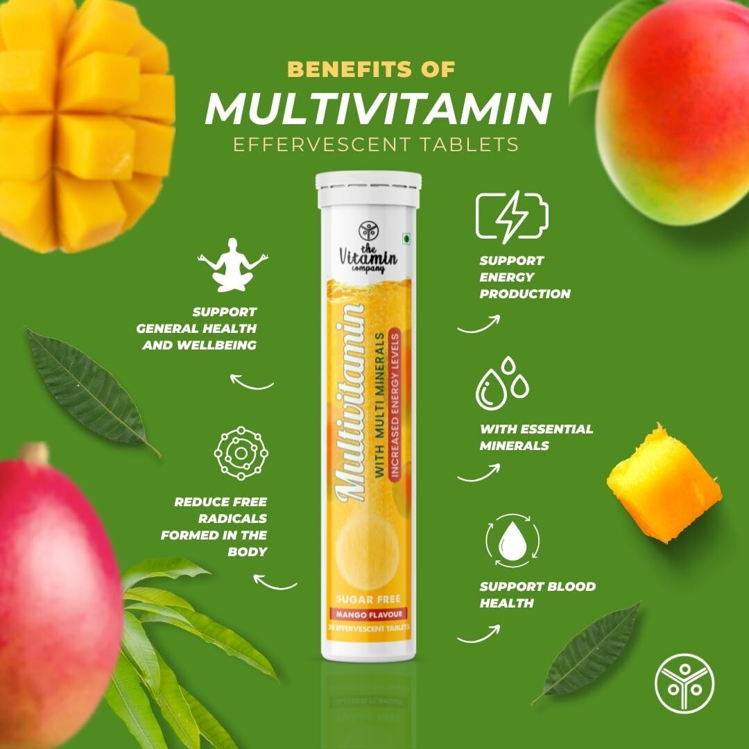 TVC Multivitamin (20 Effervescent Tablets x 2) (Mango Flavor) Increased Energy