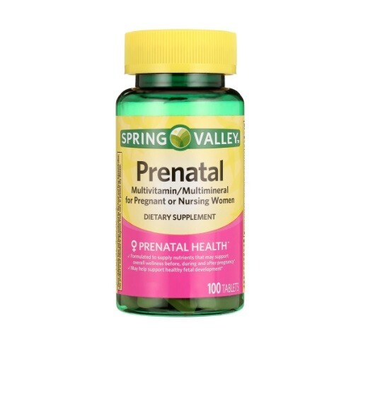 Spring Valley Prenatal Multivitamin/Multimineral Supplement Tablets 100 Count