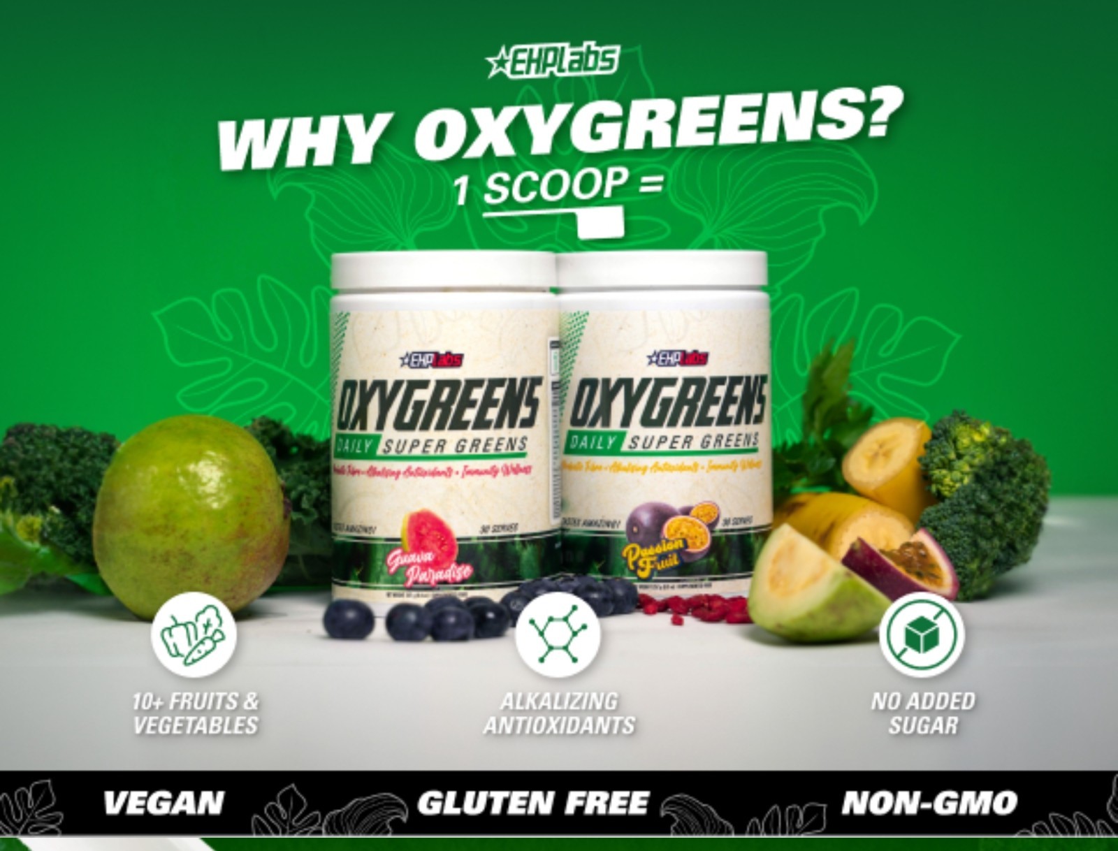 EHPlabs OXYGREENS powder 9oz ( 30 Servings ) Natural Pineapple Fla BEST BY 08/26