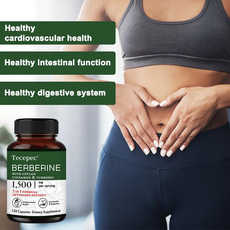 Berberine with Ceylon Cinnamon 1500mg Capsules Heart Health & Digestive Support