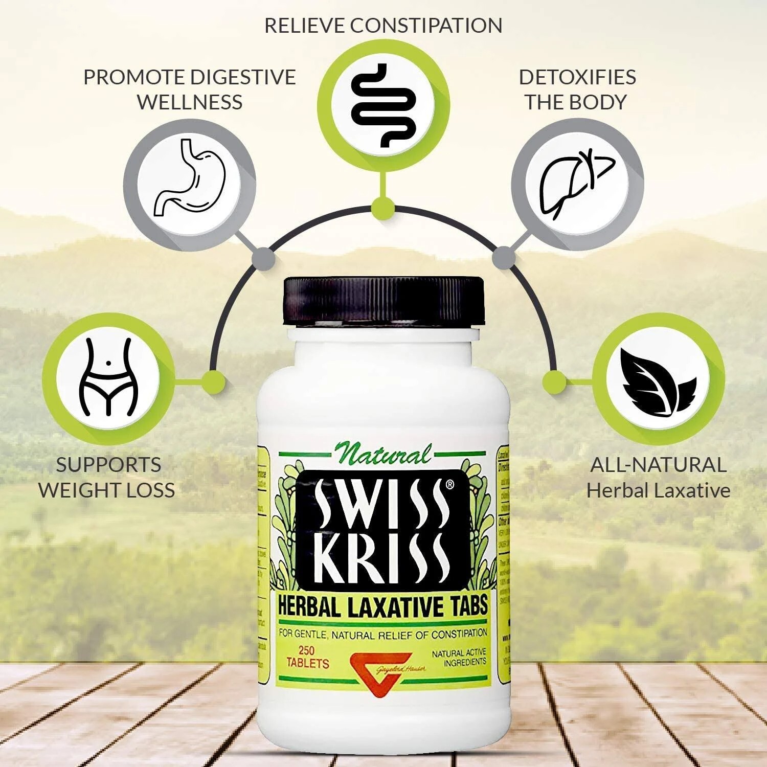 Modern Natural Products Swiss Kriss Herbal Laxative – 120 Tablets