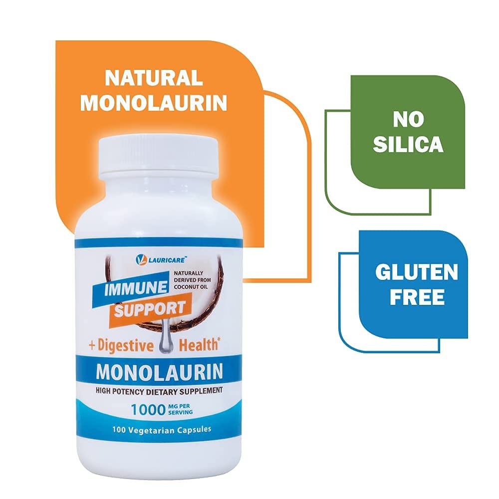 Monolaurin Supplement for Immune Support – Gut Health – 1000mg Per Serving- 1…