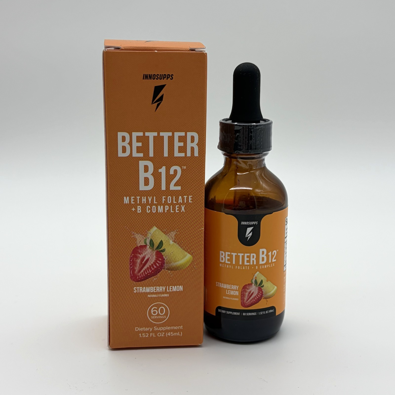 Innosupps Better B12 Methyl Folate + B Complex Strawberry Lemon Flavor NEW