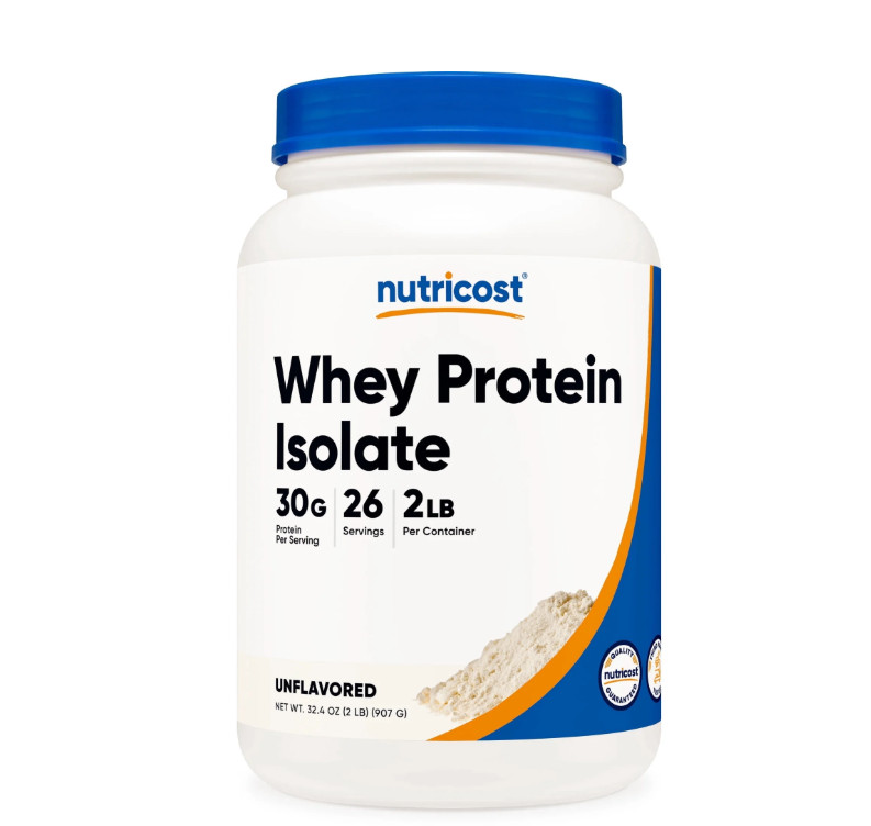 Nutricost Whey Isolate Unflavored 2lb Non-GMO Gluten Free