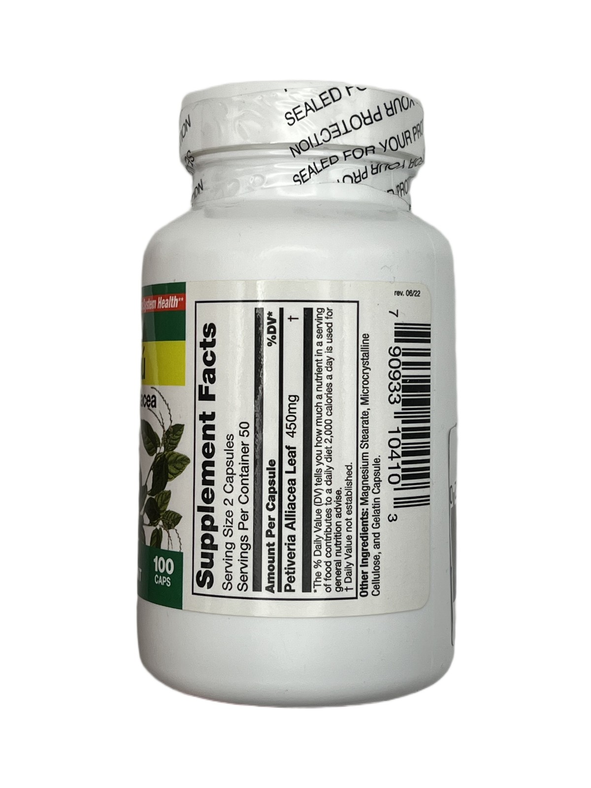Germa Anamú | Petiveria Alliacea For Immune System Health | 450 mg capsule