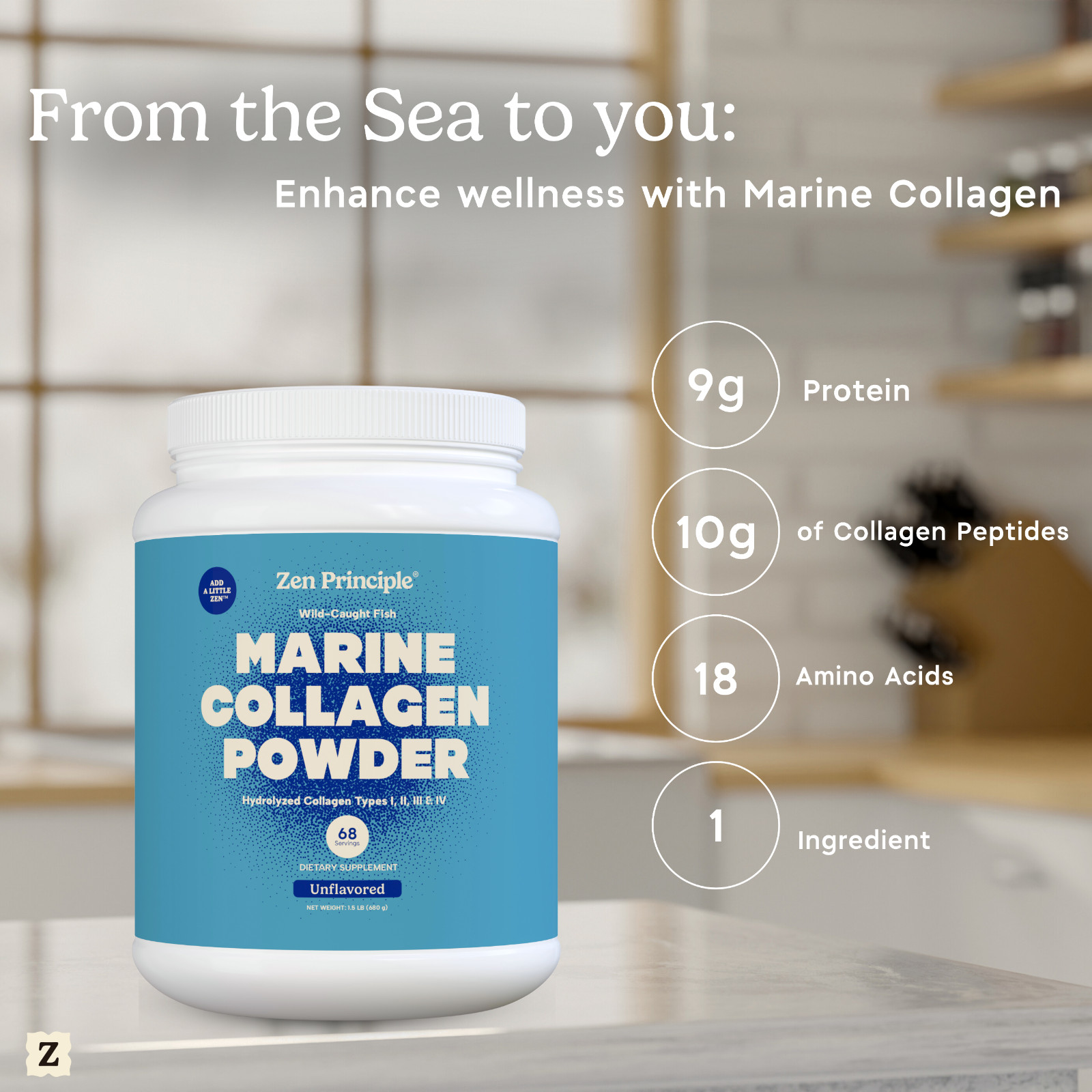 Marine Collagen Peptides Hydrolyzed. Wild-Caught Fish. All Natural 1.5 lb