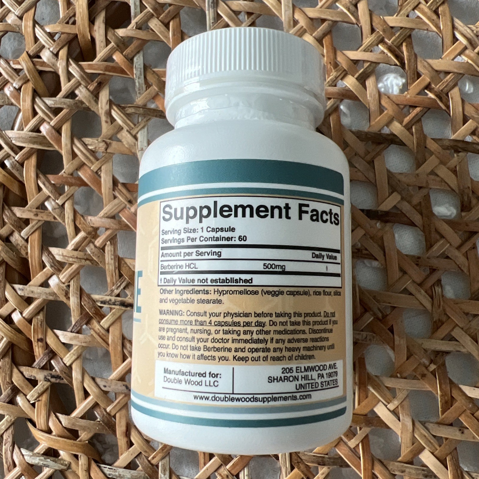 Berberine Supplement 500mg, High Purity 97% HCl, 60 Capsules (Third Party Tested