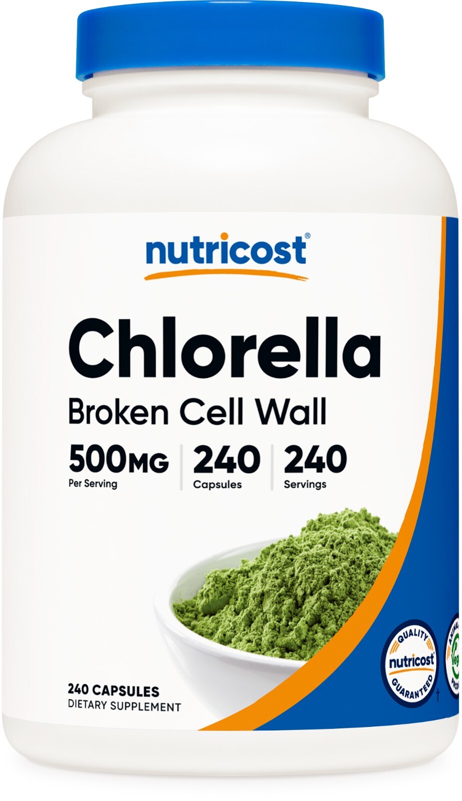 Nutricost Chlorella Capsules 500mg, 240 Vegetarian Caps – Non-GMO & Gluten Free