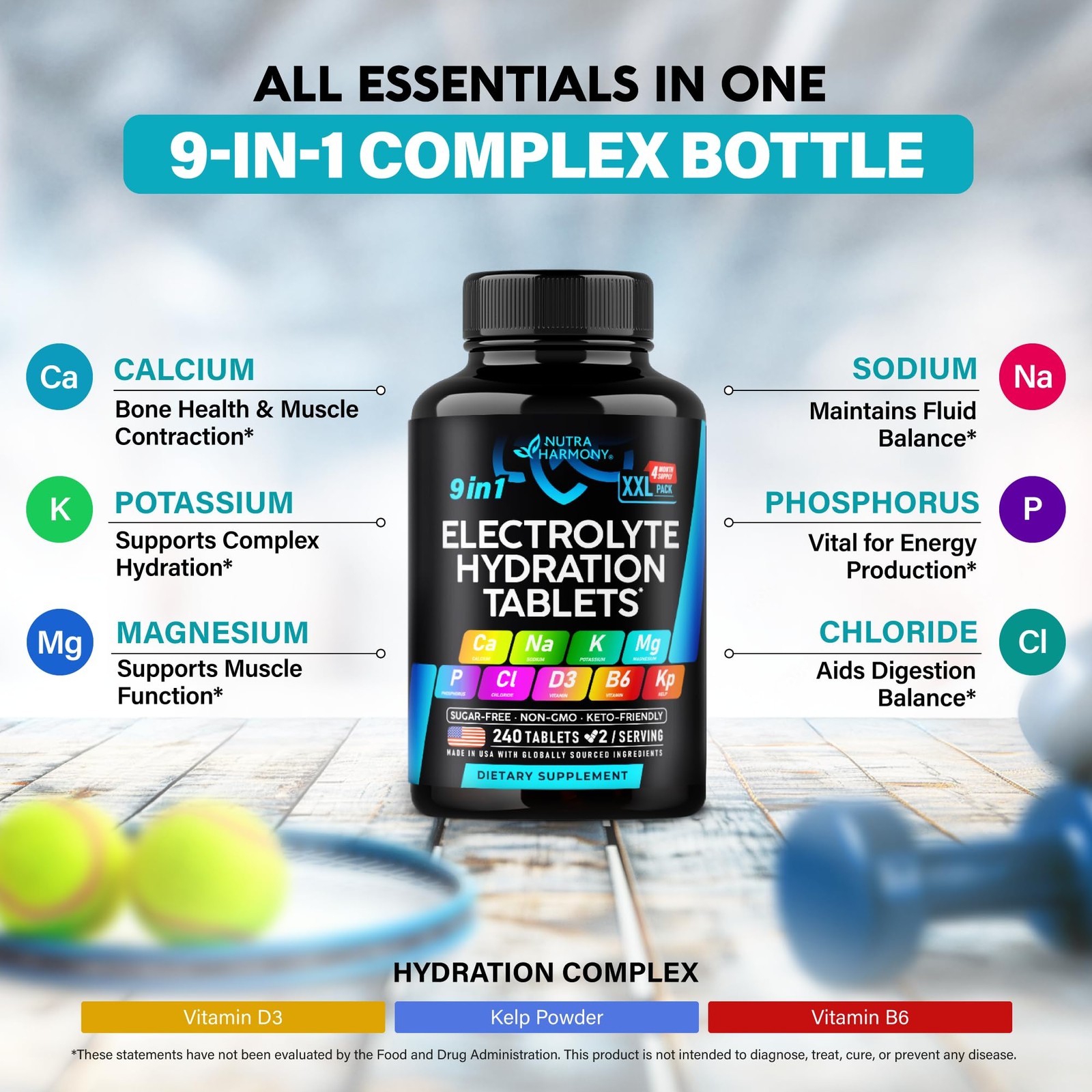Electrolytes Electrolyte Tablets with Magnesium, Sodium, Potassium, Chloride…