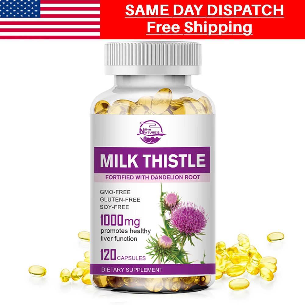 120 Organic Milk Thistle Capsules 1000mg Liver Cleansing Detox Repairing Formula