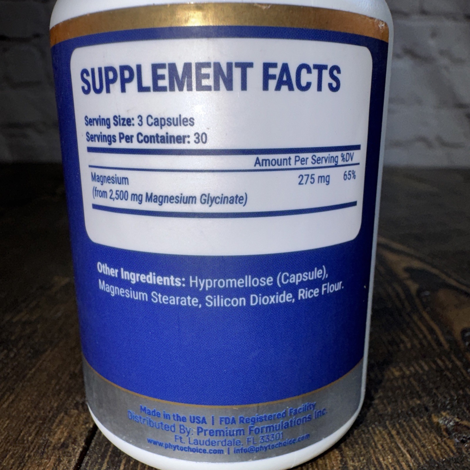 PhytoChoice Chelated Magnesium Glycinate Supplement – 2500 MG 90 caps