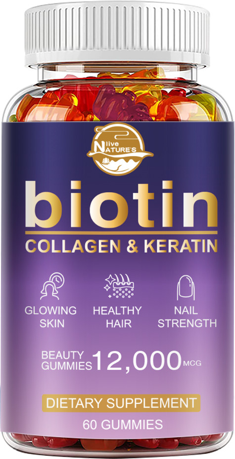 WEEM Hair Skin & Nails Gummies – Biotin Vitamins for Healthy Hair, Skin & Nails