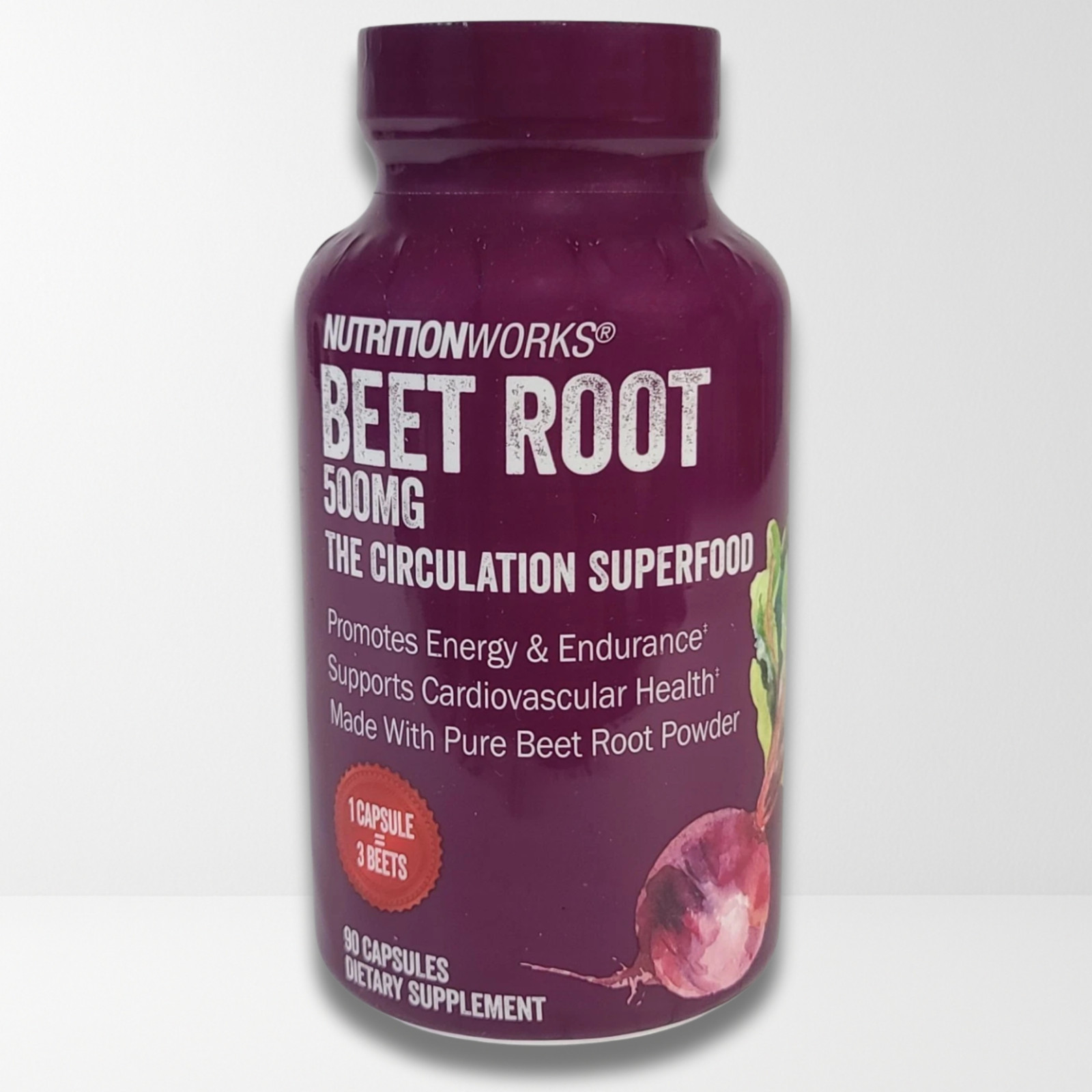 NutritionWorks Beet Root Circulation Superfood 90 Capsules 500mg EXP 09/2028