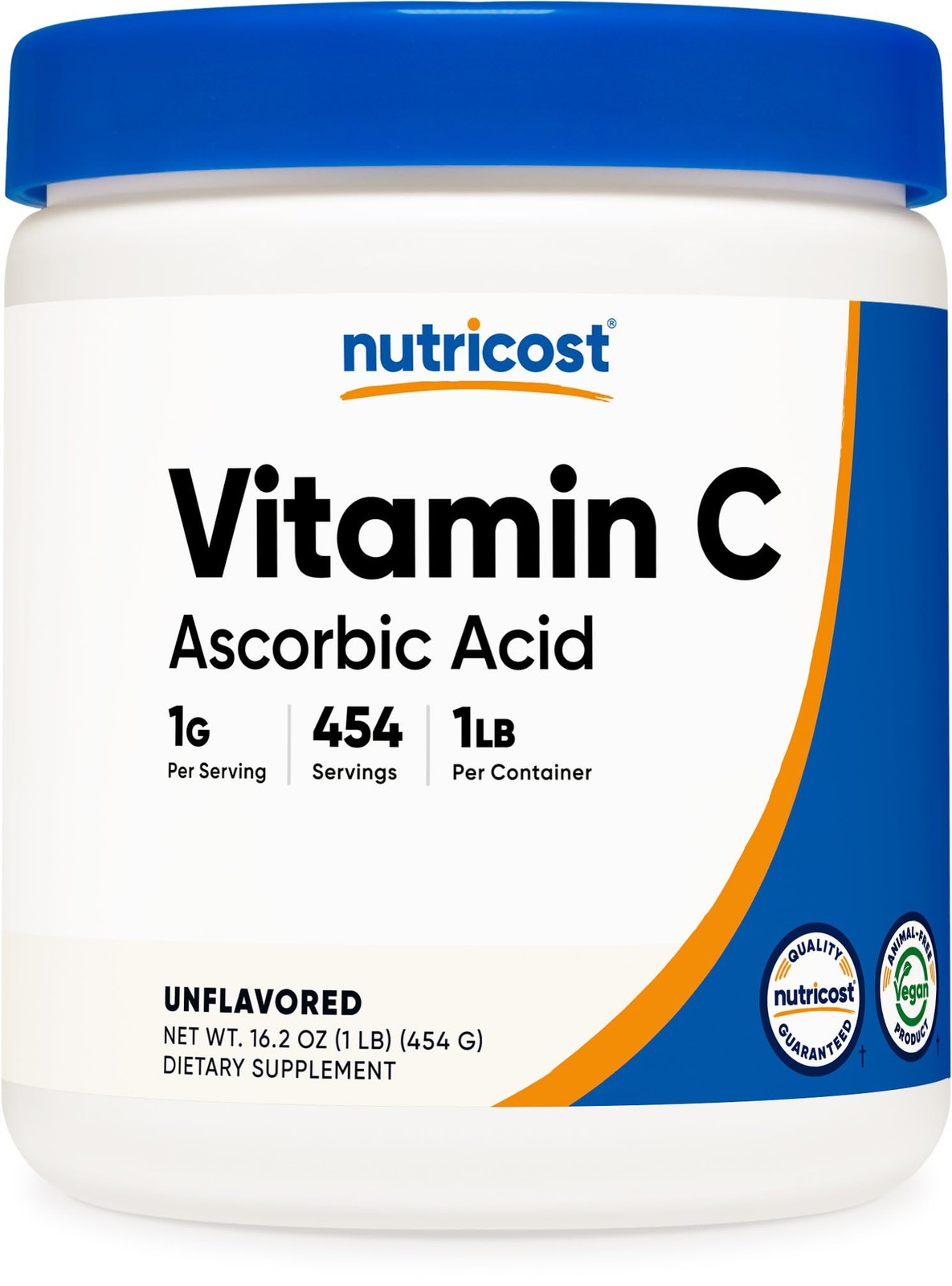 Nutricost Pure Ascorbic Acid Powder (Vitamin C) 1LB 16.2 Ounce (Pack of 1)