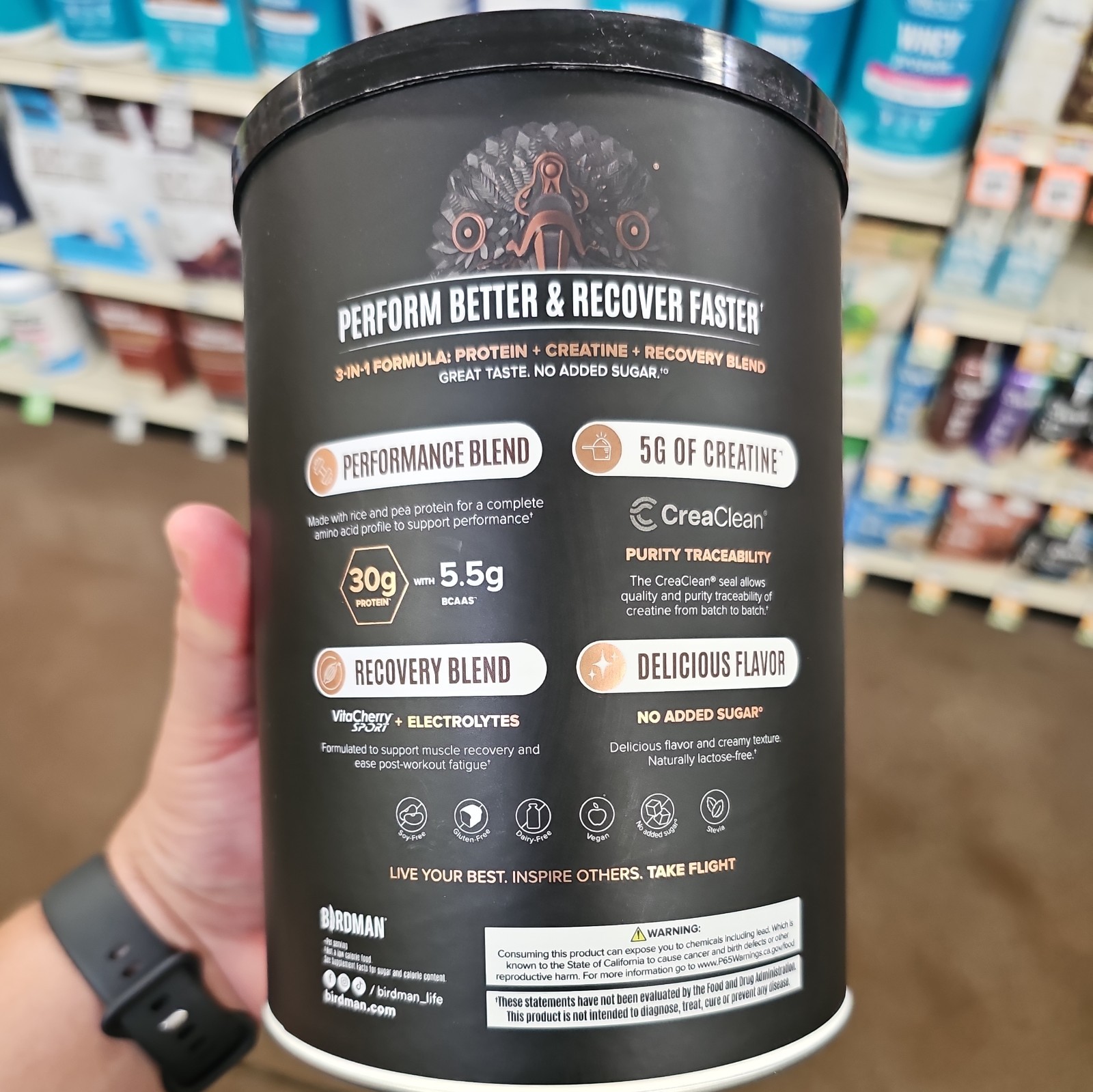 Birdman Falcon Performance Protein + creatine Powder Choco Bronze 16.2 oz.