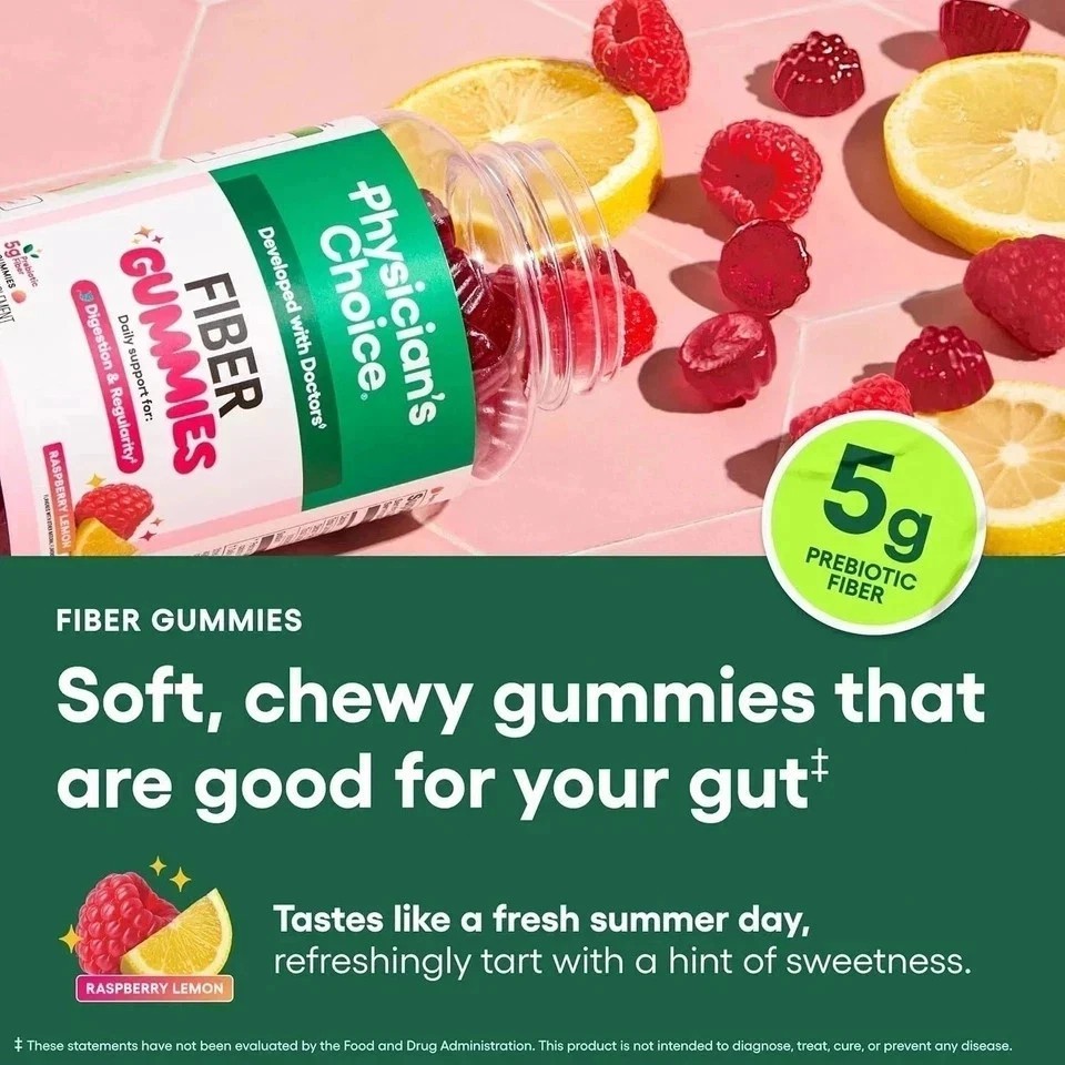 Physician’s Choice Fiber Gummy Vitamins 3-Pack: Digestive Wellness & Regularity
