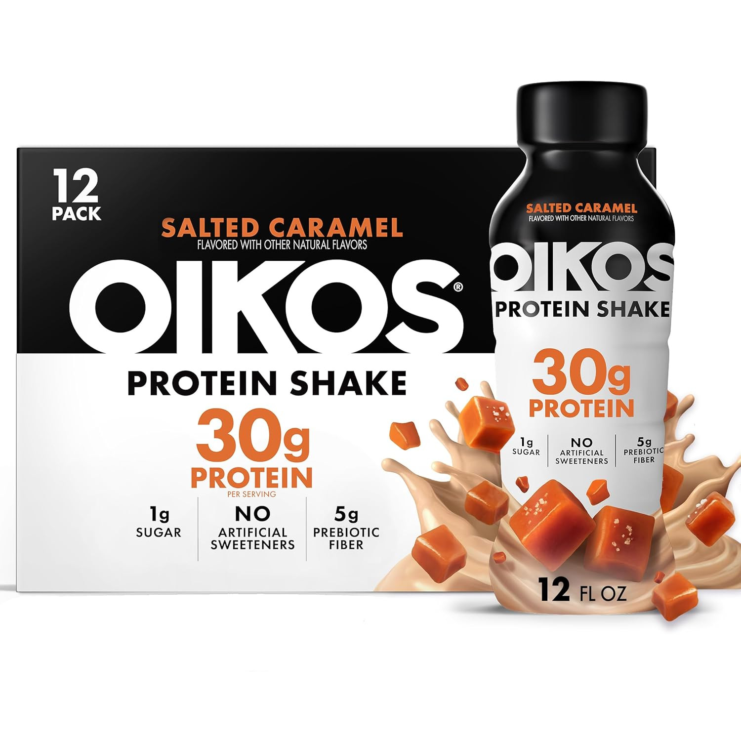 Protein Shake, Salted Caramel, 30G High Protein Drinks, Shelf Stable, Ready t…