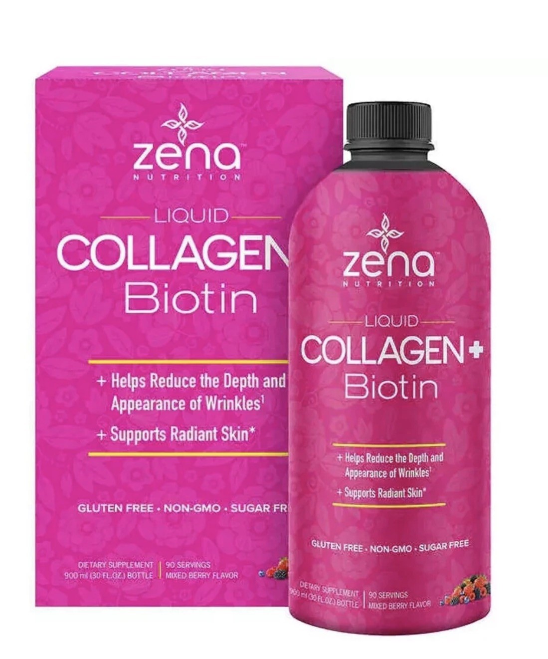 Zena Bioactive Liquid Collagen 2500mg + 5000mcg Biotin 90 Servings