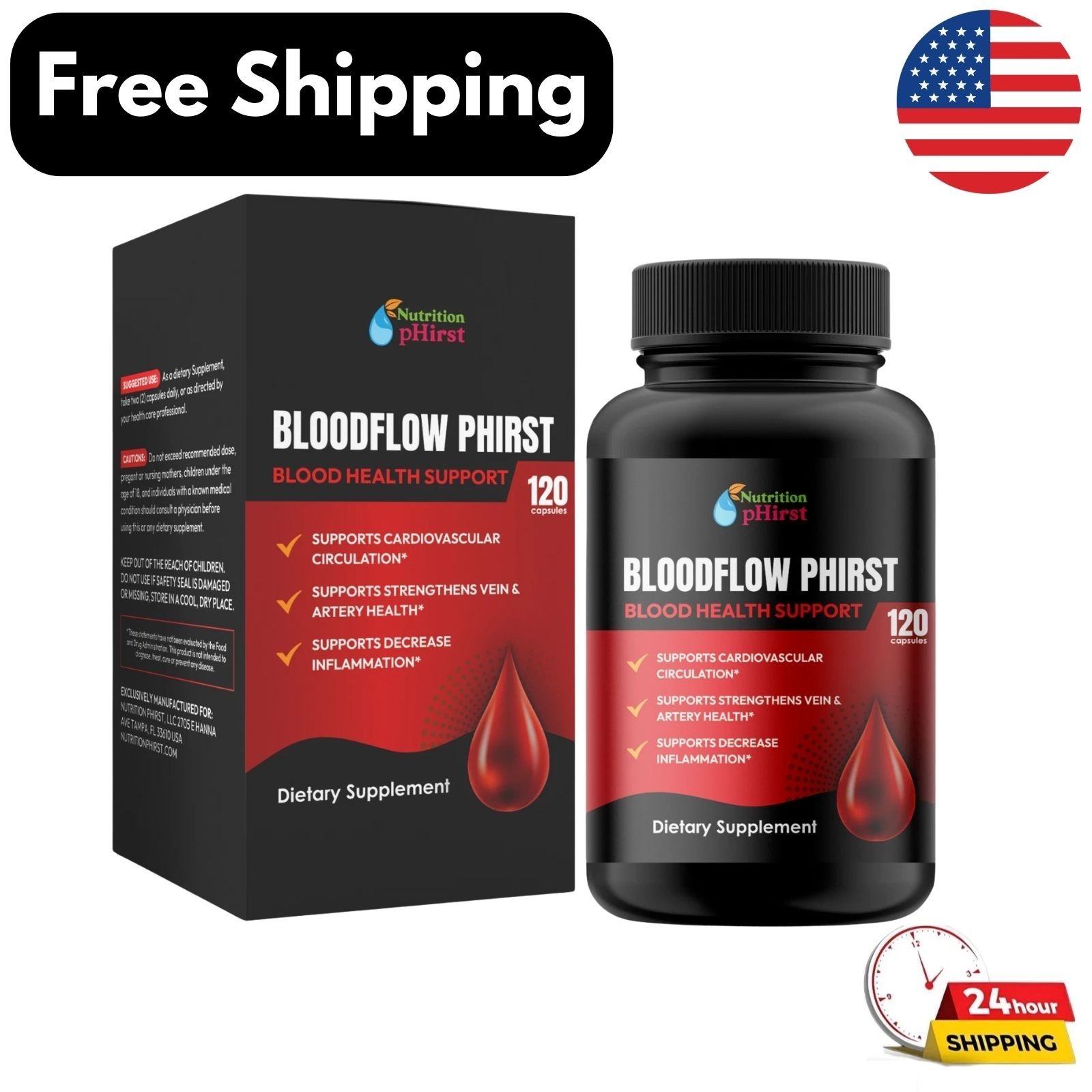Nutrition pHirst Bloodflow Phirst BLOOD HEALTH SUPPORT Dietary Supplement 120 ct