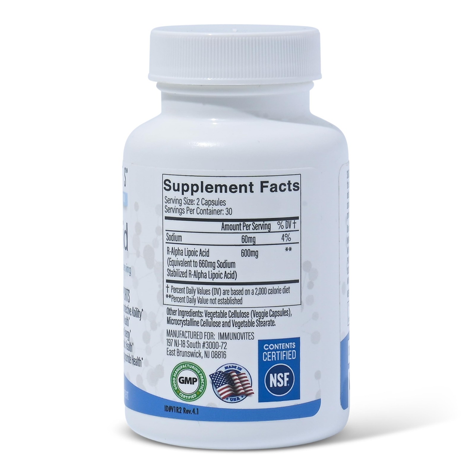 Stabilized R-Alpha Lipoic Acid ((True)) 600mg per Serving [[High Potency & up…