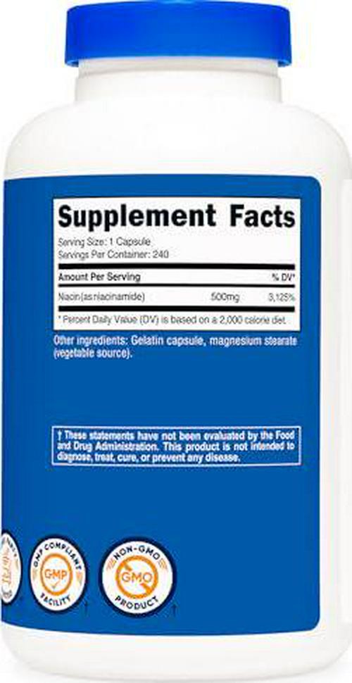 Nutricost Niacinamide (Vitamin B3) 500mg, 240 Capsules – Non-GMO, Gluten Free,