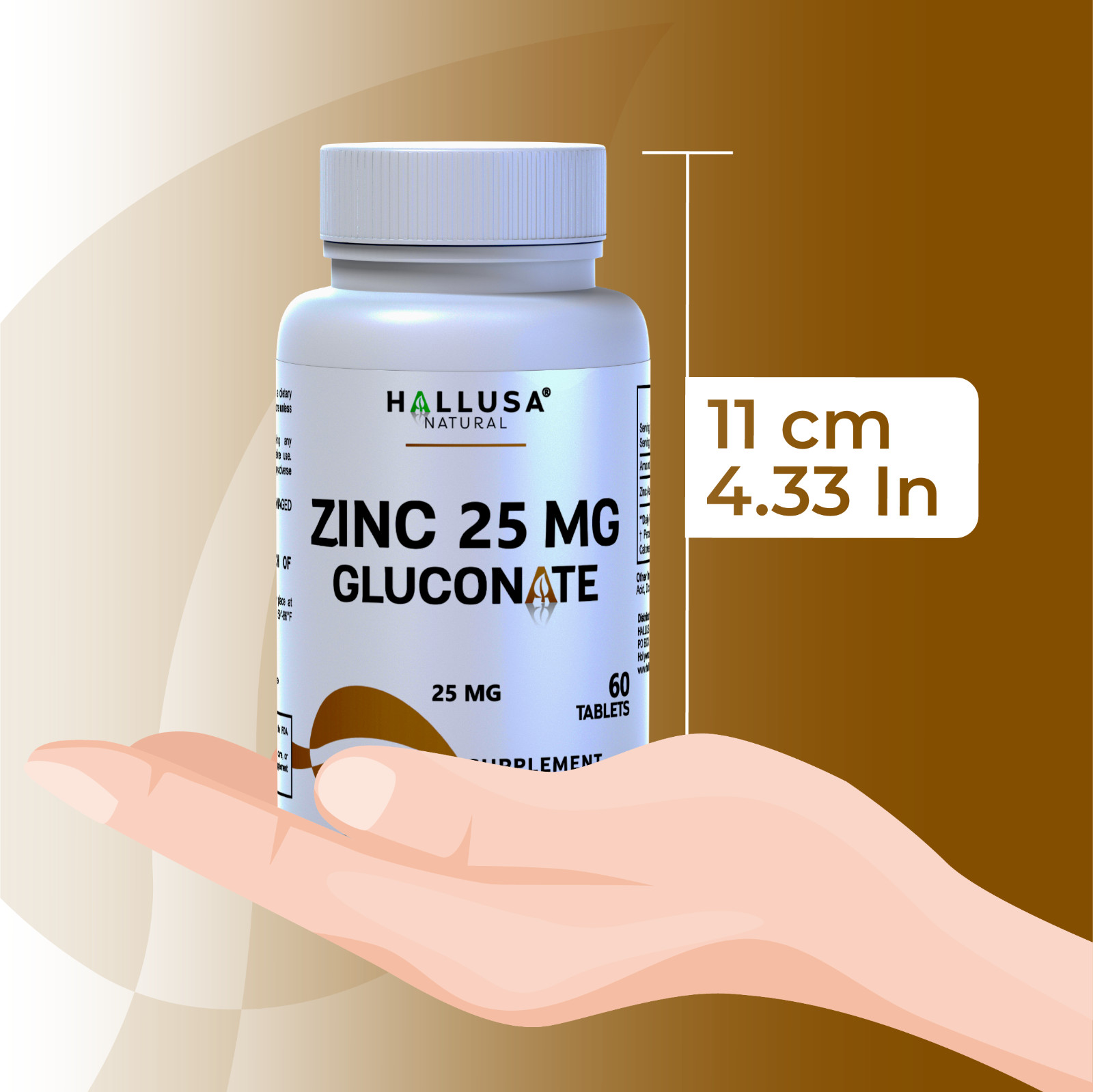 ZINC 25 mg (Gluconate) – Against infections – Wound Healing – 60 Cap