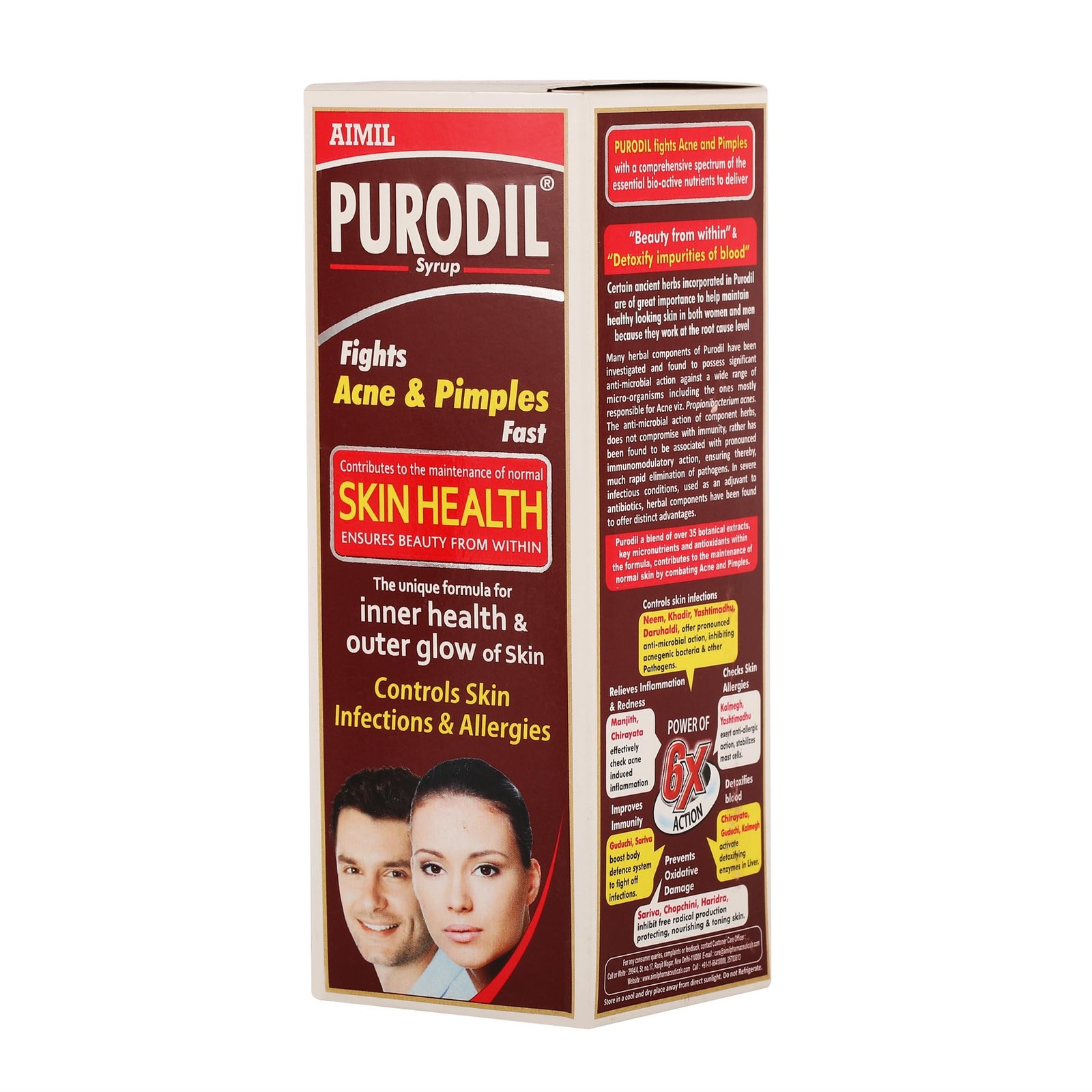 Aimil Purodil Syrup Acne Pimples Blood Purifier 200ml x2