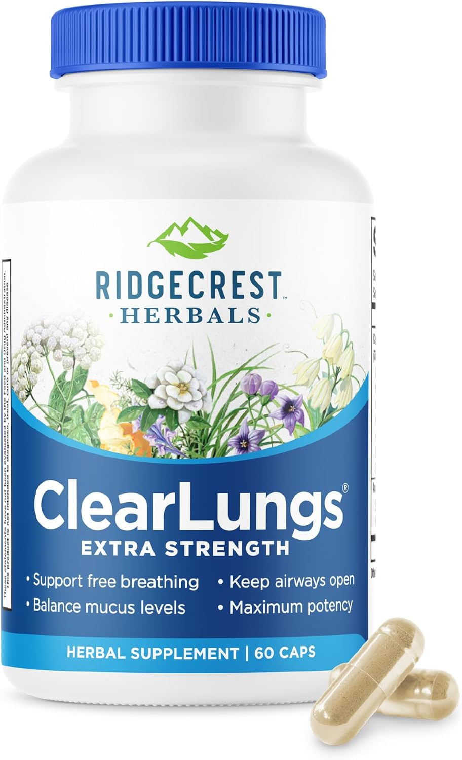 Ridgecrest Herbals Clearlungs Extra Strength, Daily Health Supplement, Natural L
