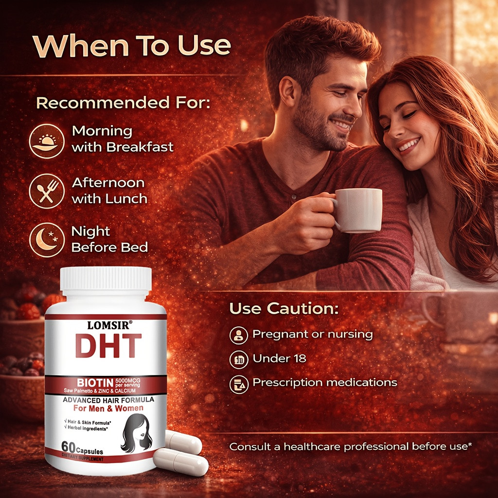 DHT Blocker Supplement – 5000mcg Biotin Advanced Hair Vitamin – 60 Capsules