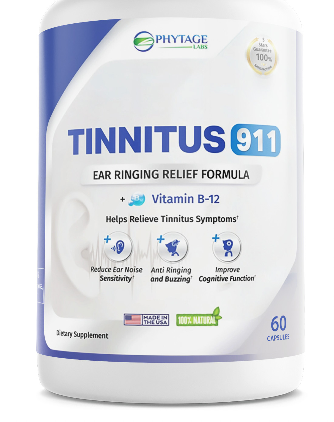Tinnitus 911 Ear Ringing Relief Dietary Supplement 60 Capsules