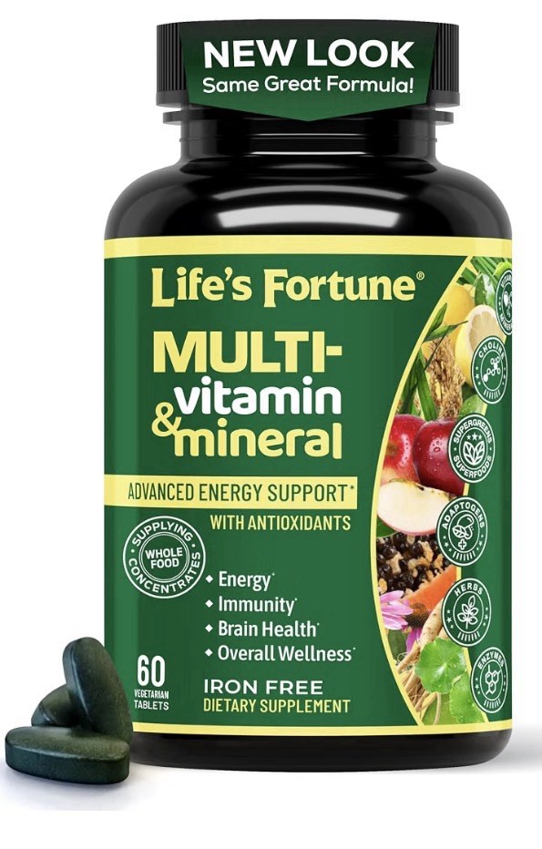 Life’s Fortune Multivitamin Mineral Energy Immunity Brain Overall Wellness 60Tab