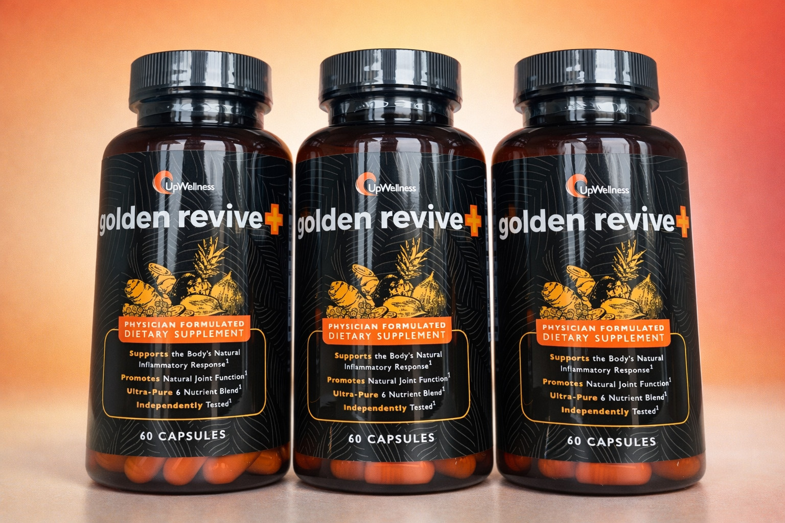 UpWellness Golden Revive+ Joint Support Formula 180ct 3 Month Supply AUTHENTIC!
