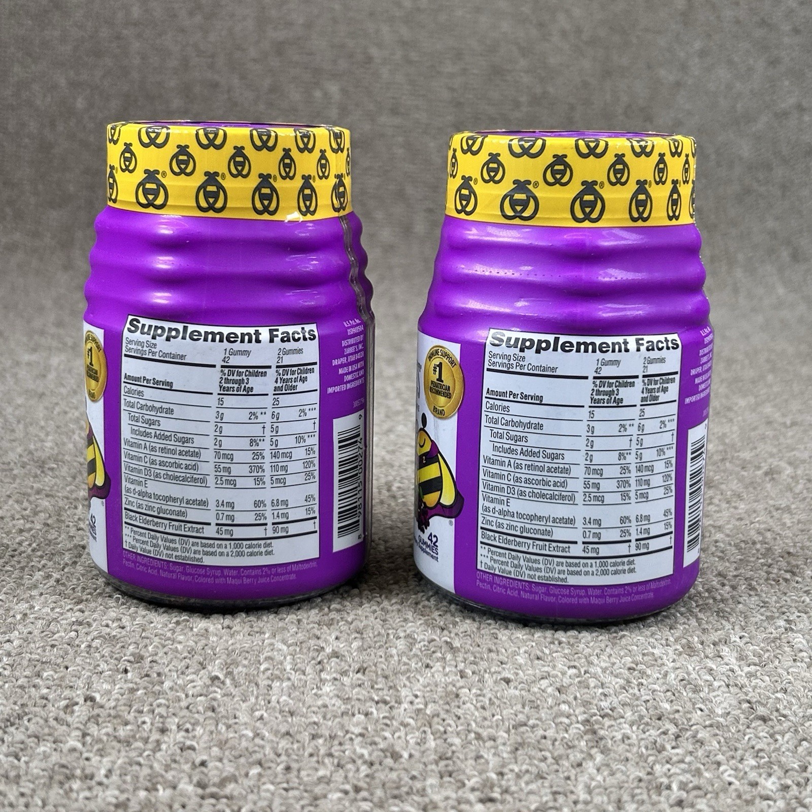 ZARBEE’S Children’s Daily Immune Support Elderberry 42 Count Ea 2 Pack Exp 6/27