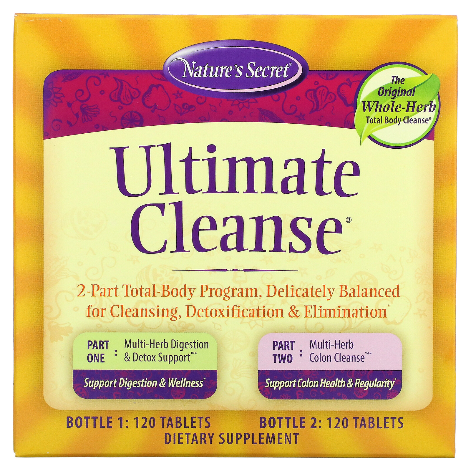 Ultimate Cleanse, 2 Part Total-Body Program, 2 Bottles, 120 Tablets Each