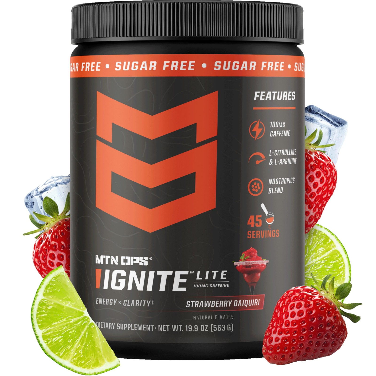 MTN OPS Ignite Lite Sugar Free Energy Drink Powder with 100mg Caffeine, Nootr…