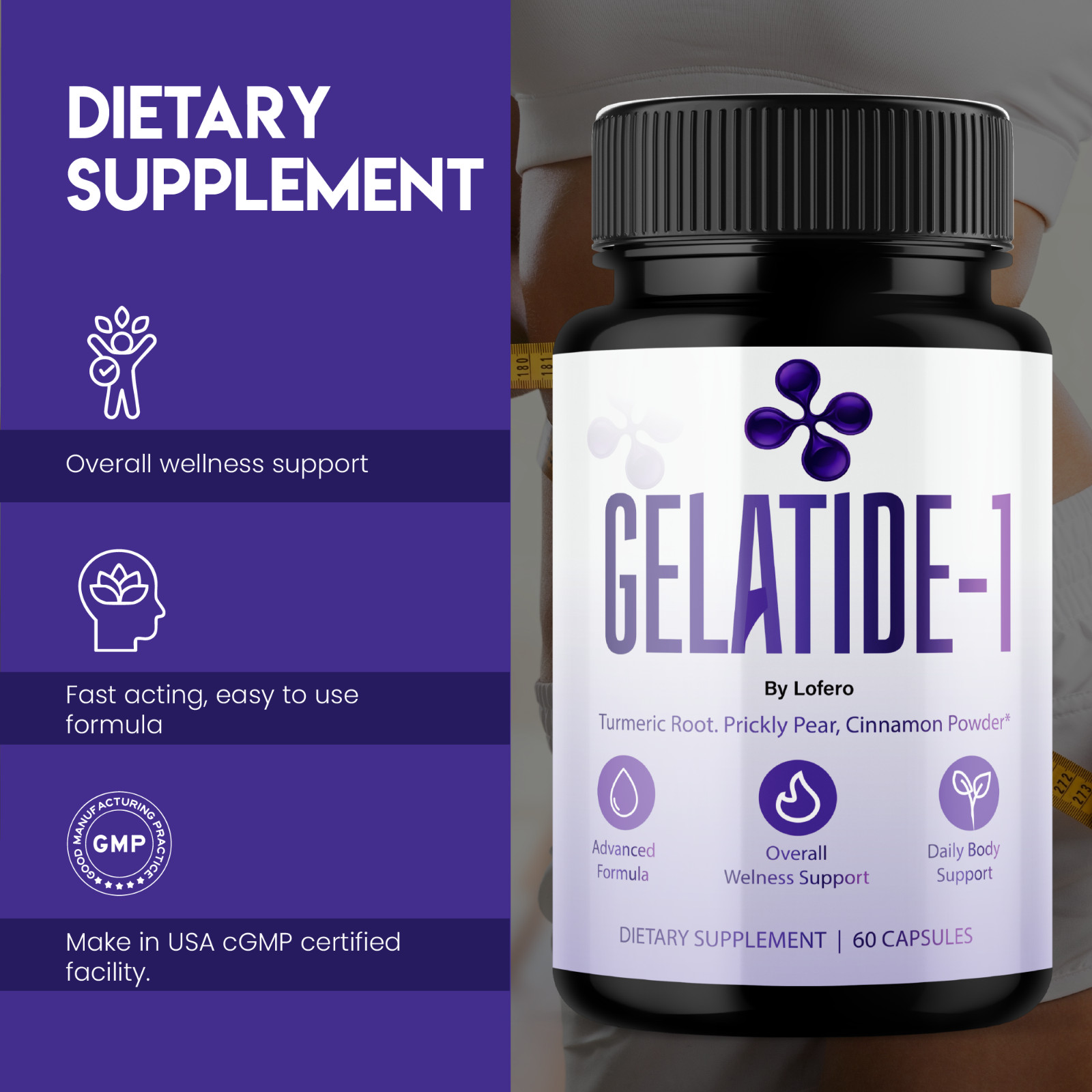 (5 Pack) Gelatide Weight Loss Capsules GelaTide-1 Advanced Fat Burner (300 ct)