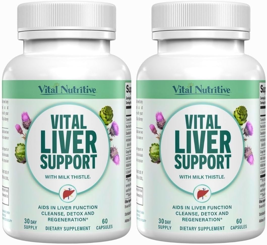 Vital Liver Support – Liver Cleanse Detox & Repair Formula with Milk Thistle…