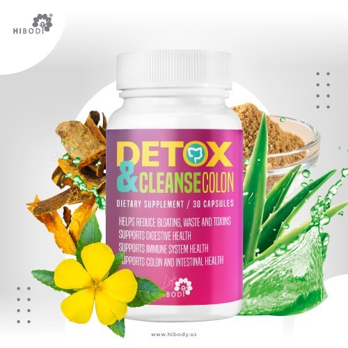 HIBODY Detox & Cleanse Colon , Dietary Suplement, 30 Capsules.