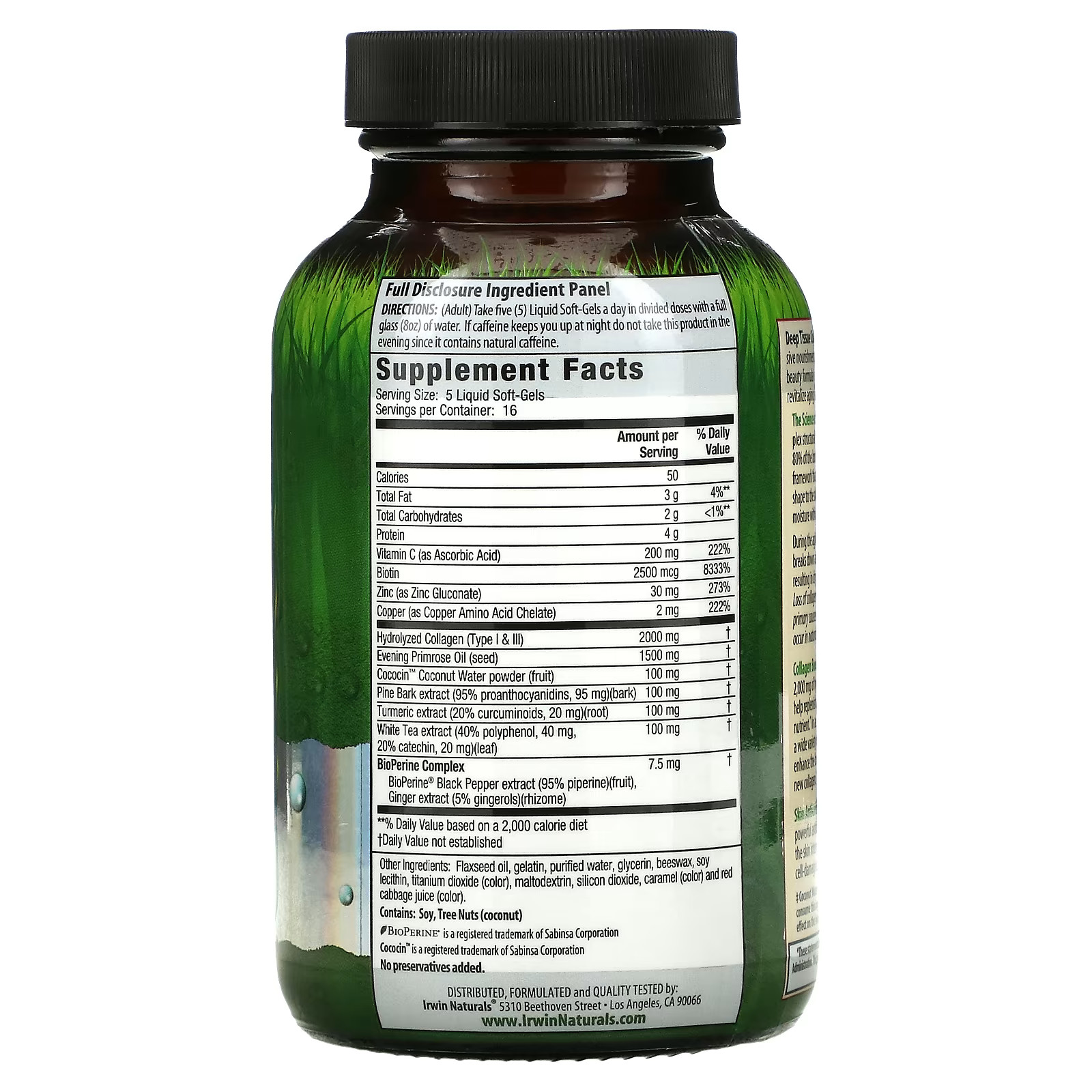 2 X Irwin Naturals, Deep Tissue Collagen-Pure�, 80 Liquid Soft Gels