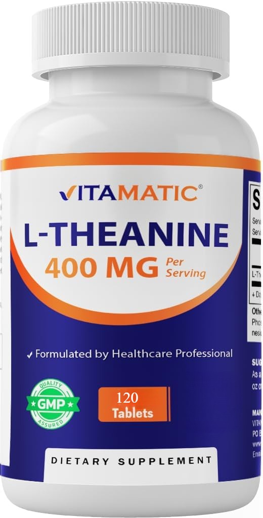 L-Theanine Supplement 400mg per Serving Supports Calm Relxation 120 Capsules
