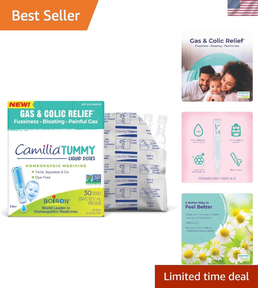 Sterile Baby Gas Drops by Camilia – Easy, Clear and Tasteless Relief for Colic