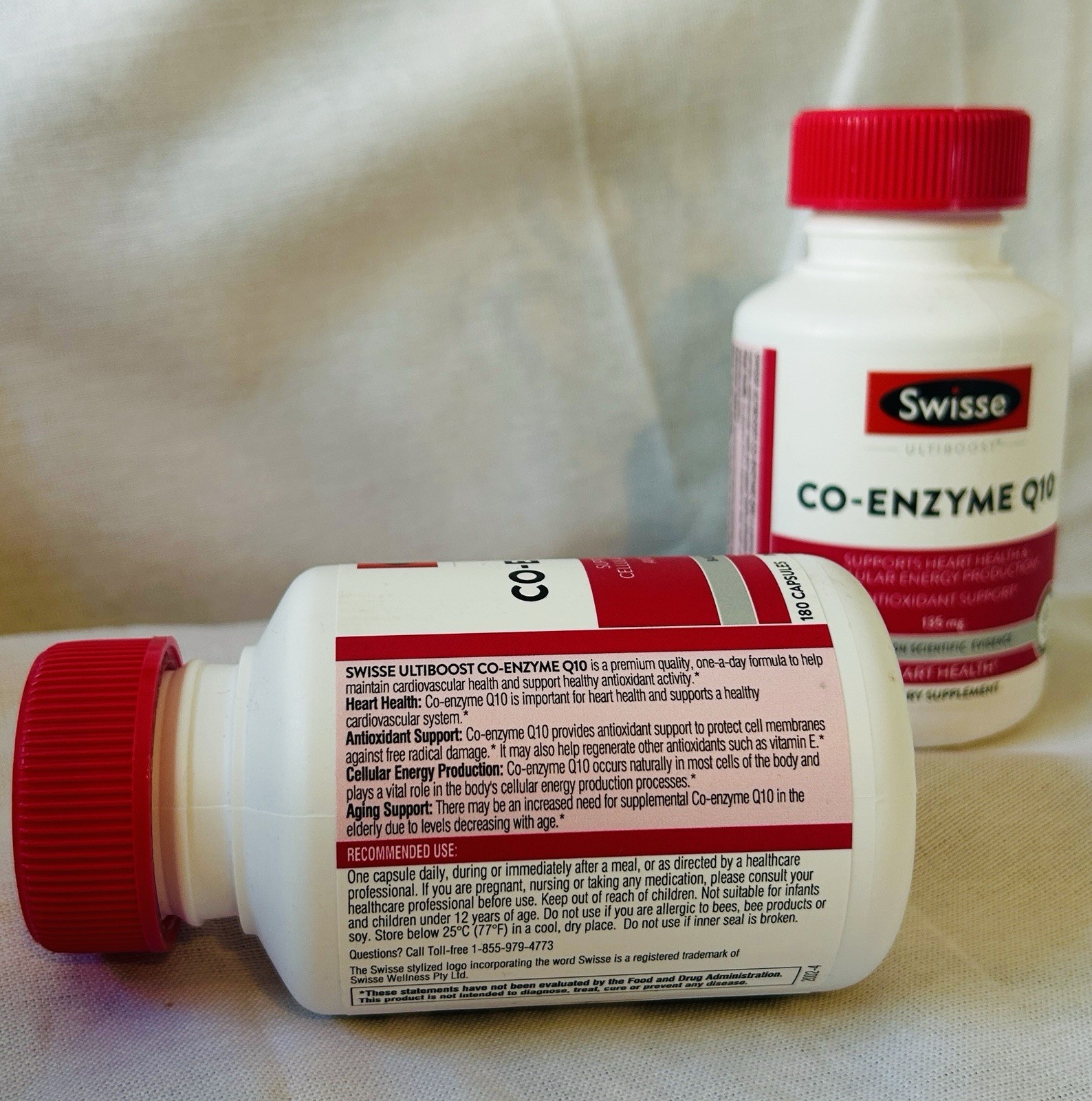 Lot 2 Swisse CoQ10 135mg 180 Caps Heart Health Antioxidant Supplement Exp 7/26