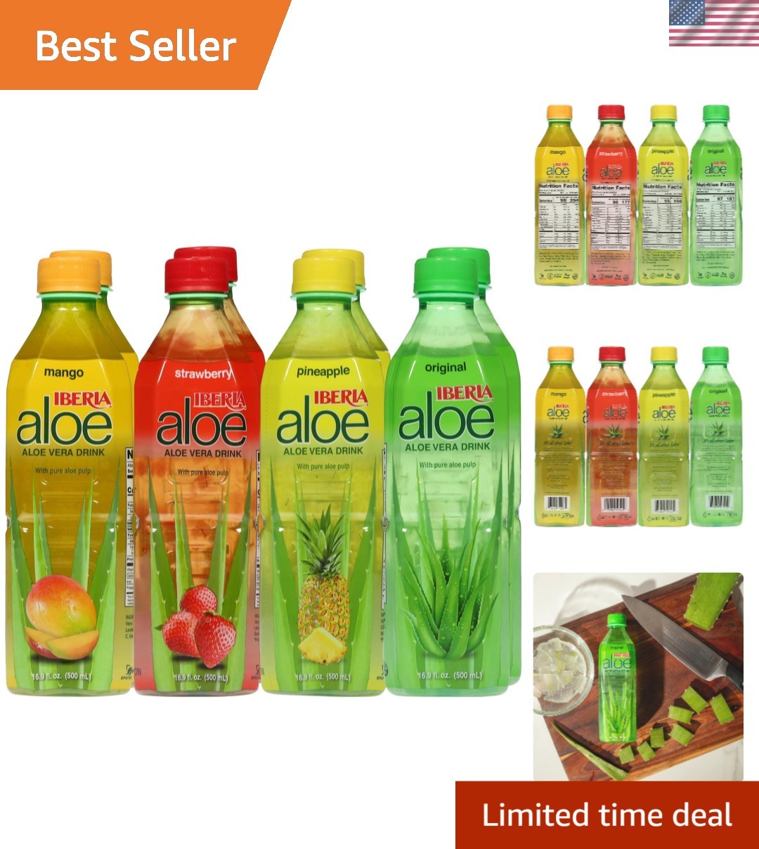 8-Pack Aloe Vera Drink Variety – , Mango, Pineapple & Strawberry