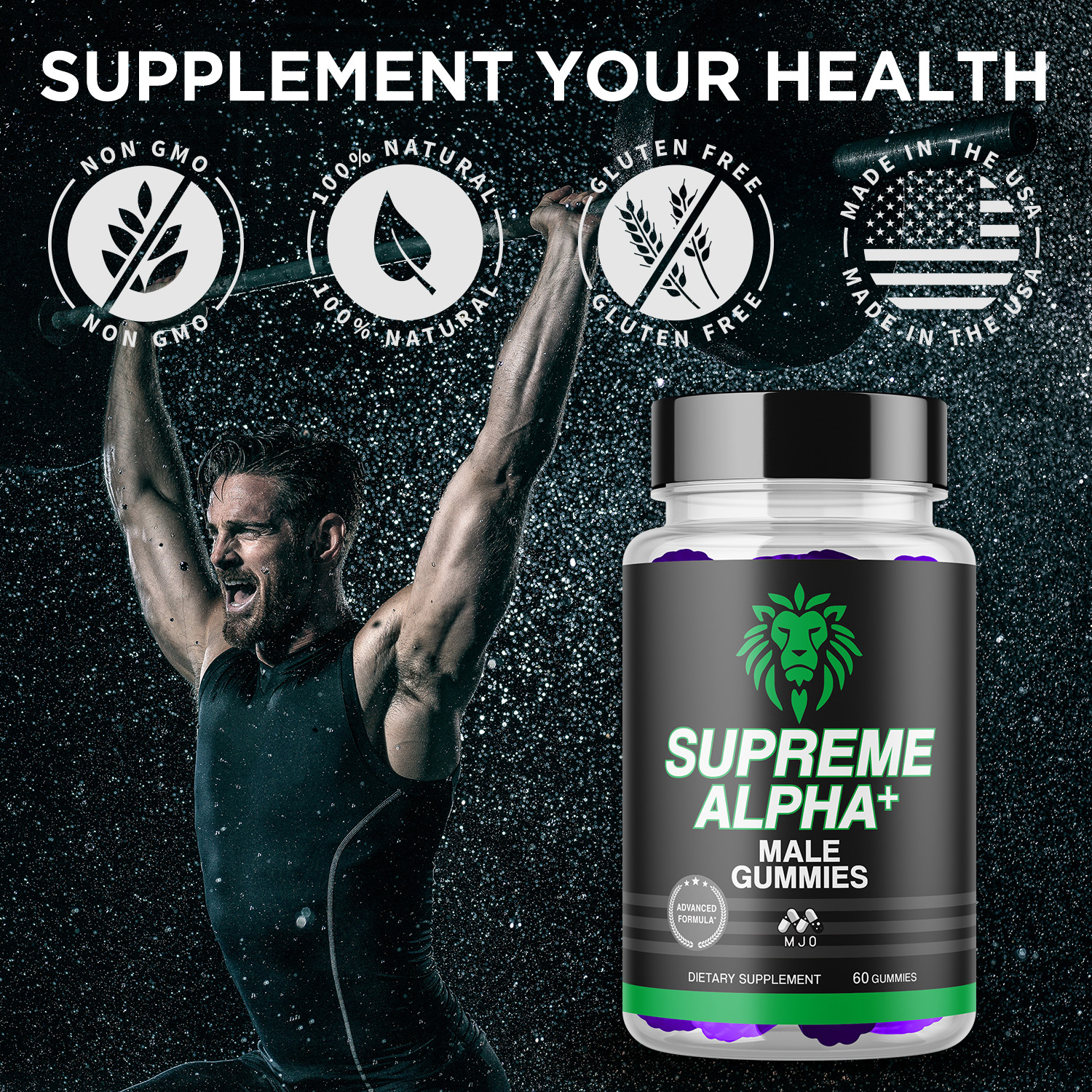 (1 Pack) Supreme Alpha ACV Gummys Vitamin Max Supplement Formula 60 Gummies