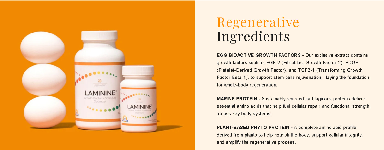 Laminine Fibroblast Growth Factor Nutritional Supplement 30 Count VeggieCapsules