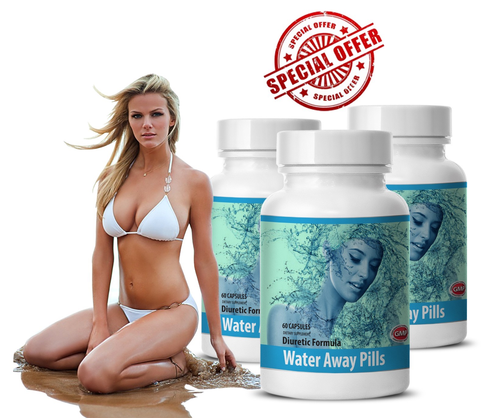 Water Pill (3 Bottles, 180 Capsules)