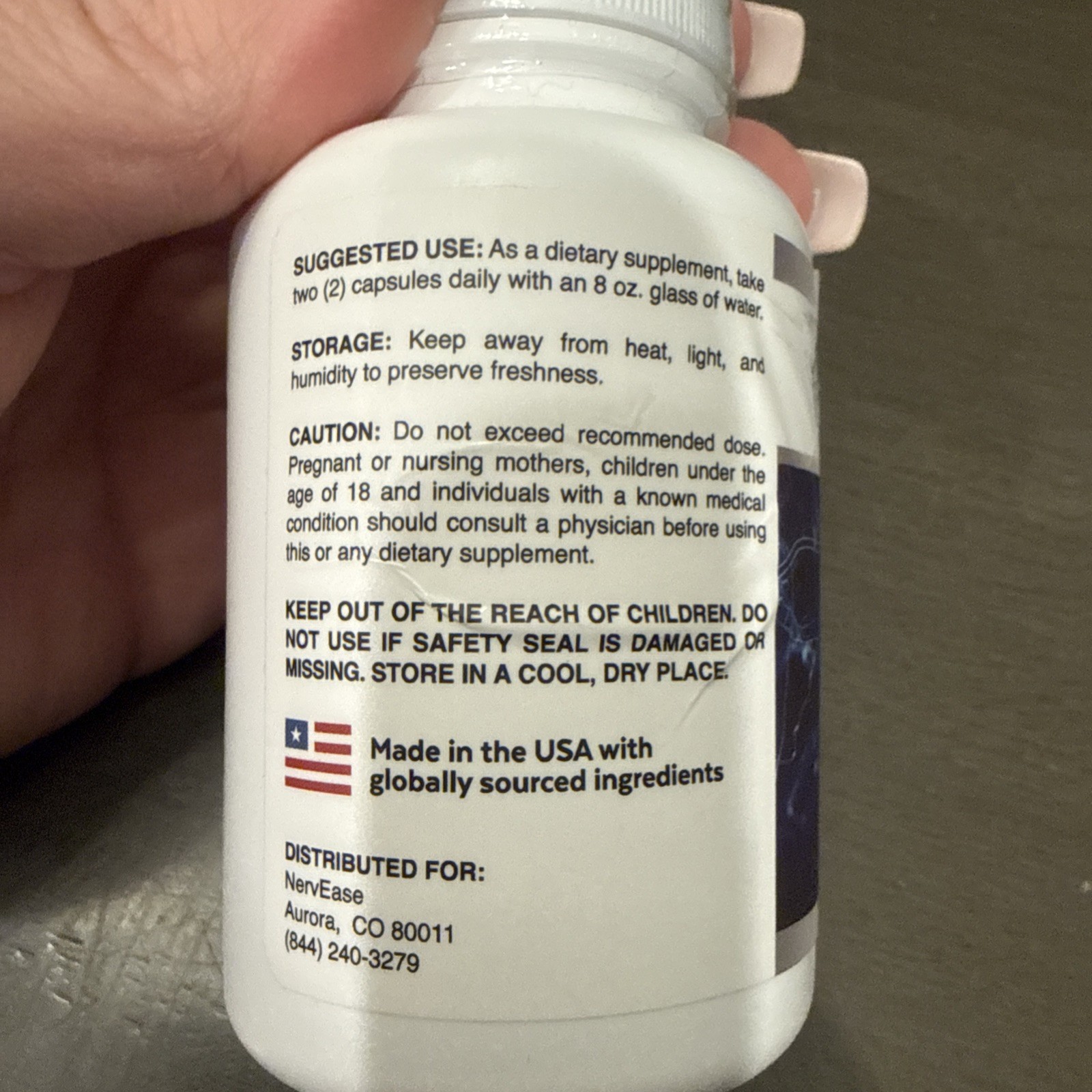 Nerv Ease Pills, NervEase Premium Nootropic Supplement (60 Capsules)