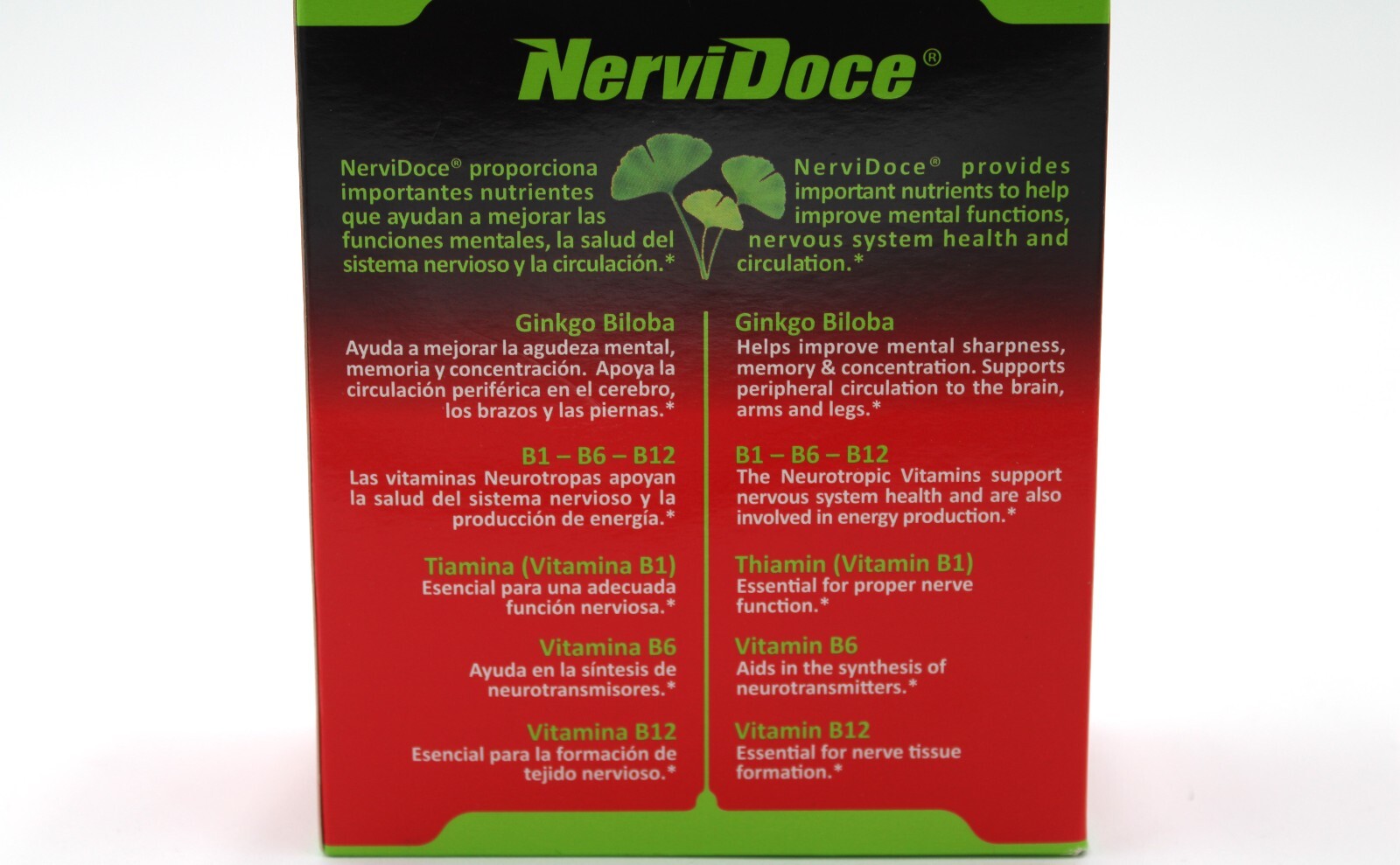 Nervi Doce / B1, B6, B12 Supplement / 12 Pouches (10ml) / 12 Sobres (10ml)