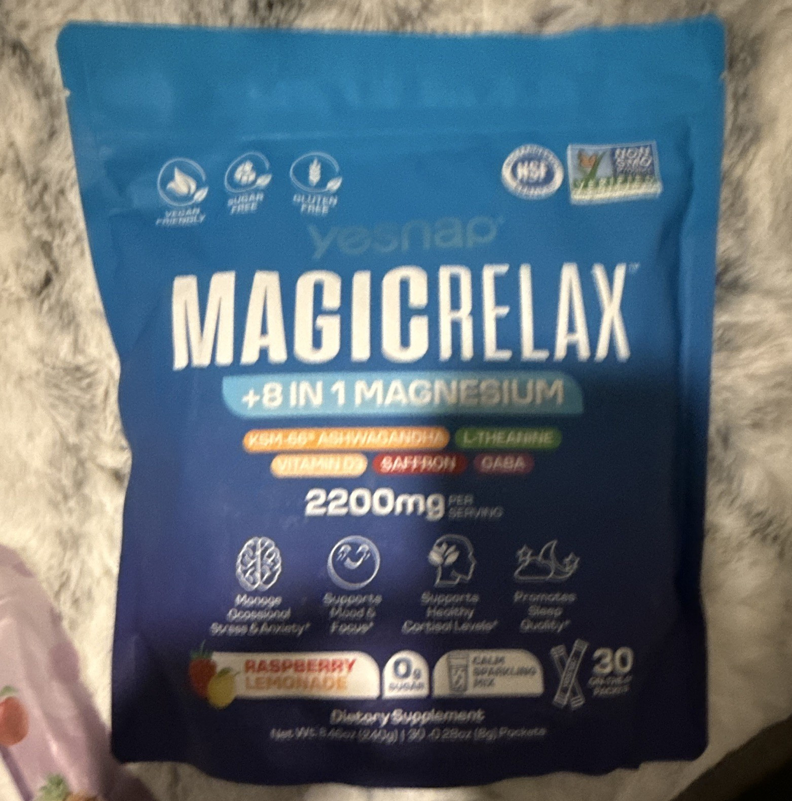 yeshao MagicRelax 8-in-1 Magnesium Powder Raspberry Lemonade 30 04/2026